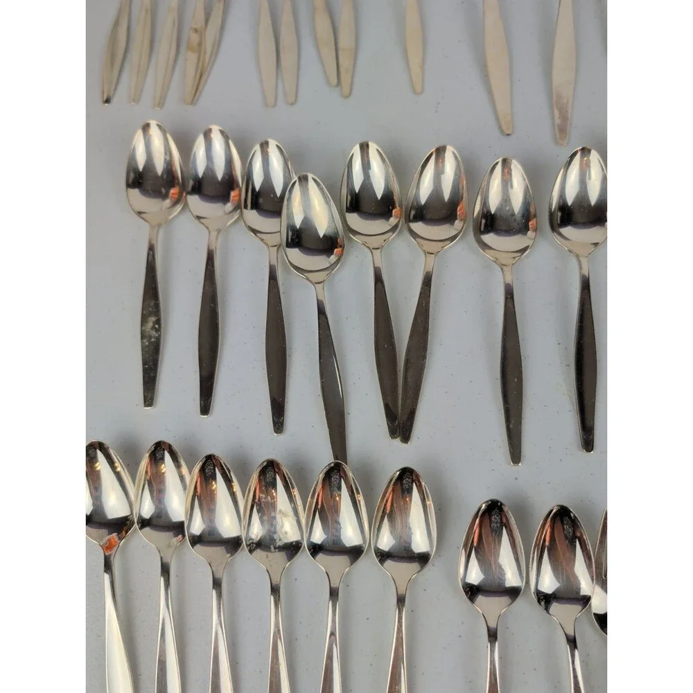81-Piece Silver Plate Flatware Set Denmark Design Reed and Barton Vtg MCM